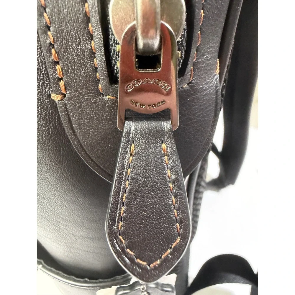 NWT Coach Graham Backpack Black Calf Leather Laptop Bag F37599 Large $550 Work